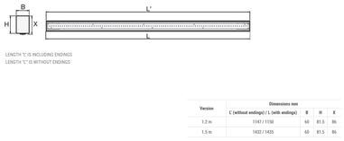 Ceiling and suspended LED luminaire – separate / coupling in lines (dimensional options 1.2 m/1.5 m)