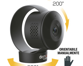 Smart Camera Ring FullHD che si connette alla rete Wi-fi e si controlla dallo smartphone tramite l'app Dom-e.